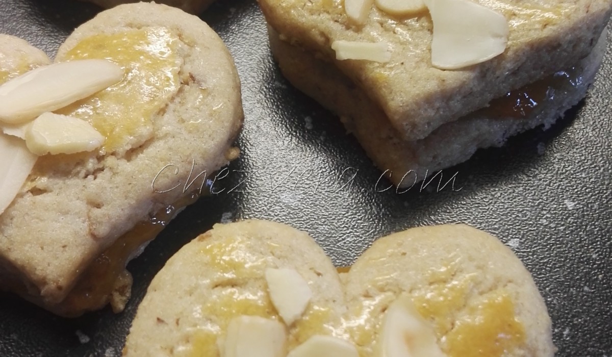Almond Shortbread Cookies with Apricot Jam