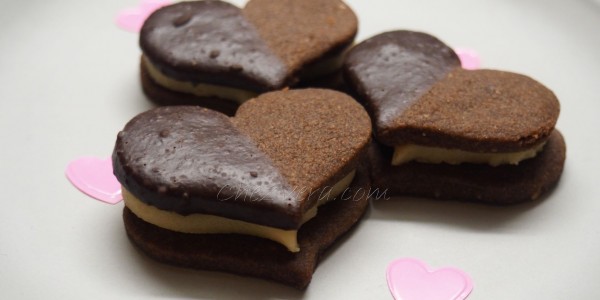 Cœurs au chocolat avec massepain (St Valentin)
