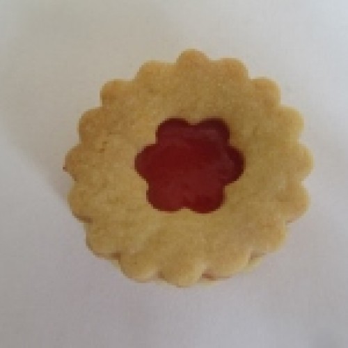 Linzer Cookie Cutter – Circle (crinkled) with Flower