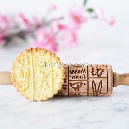 ENGRAVED MINI ROLLING PIN – Easter Pattern