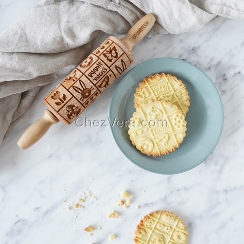 ENGRAVED MINI ROLLING PIN – Easter Pattern