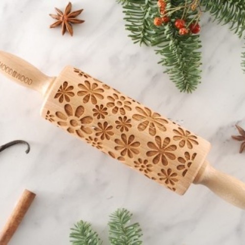 ENGRAVED MINI ROLLING PIN – FLOWER